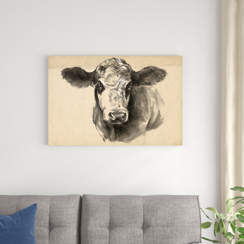 Vache gris anthracite I, H 24 po x l 36 po x P 1,25 po