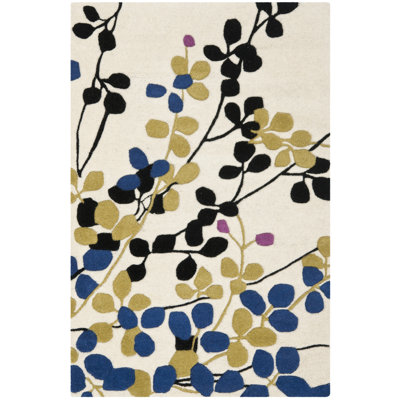 Candelo Hand Tufted Wool And Viscose Floral Rug