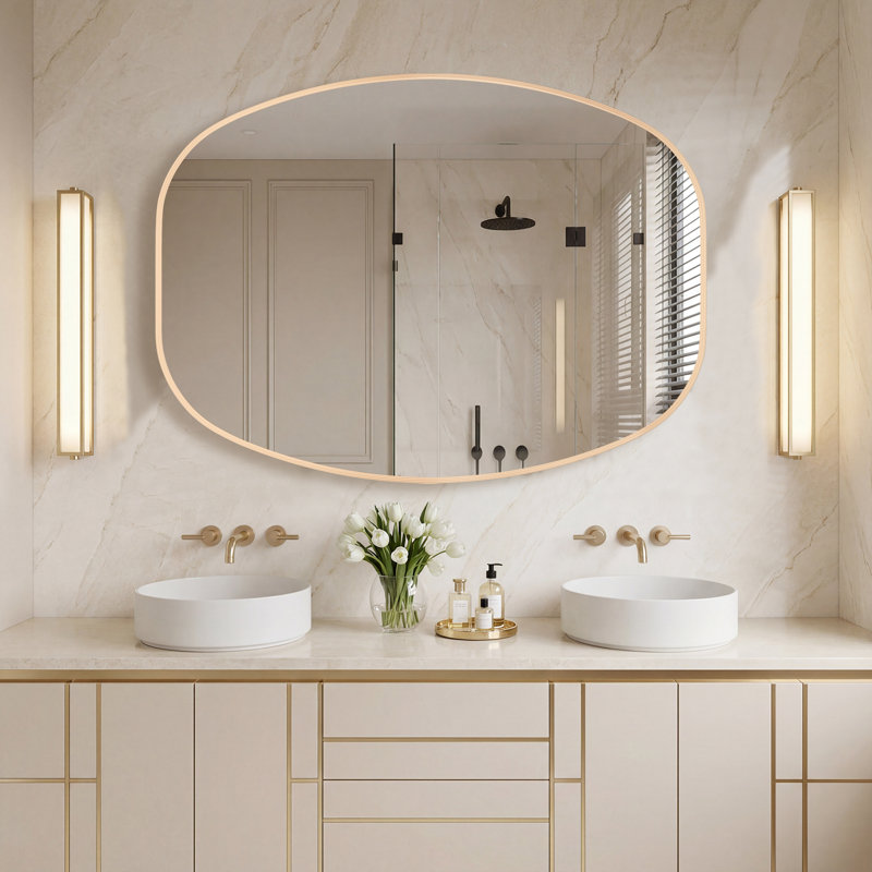 Miroir mural, Doré, 40 po x 30 po