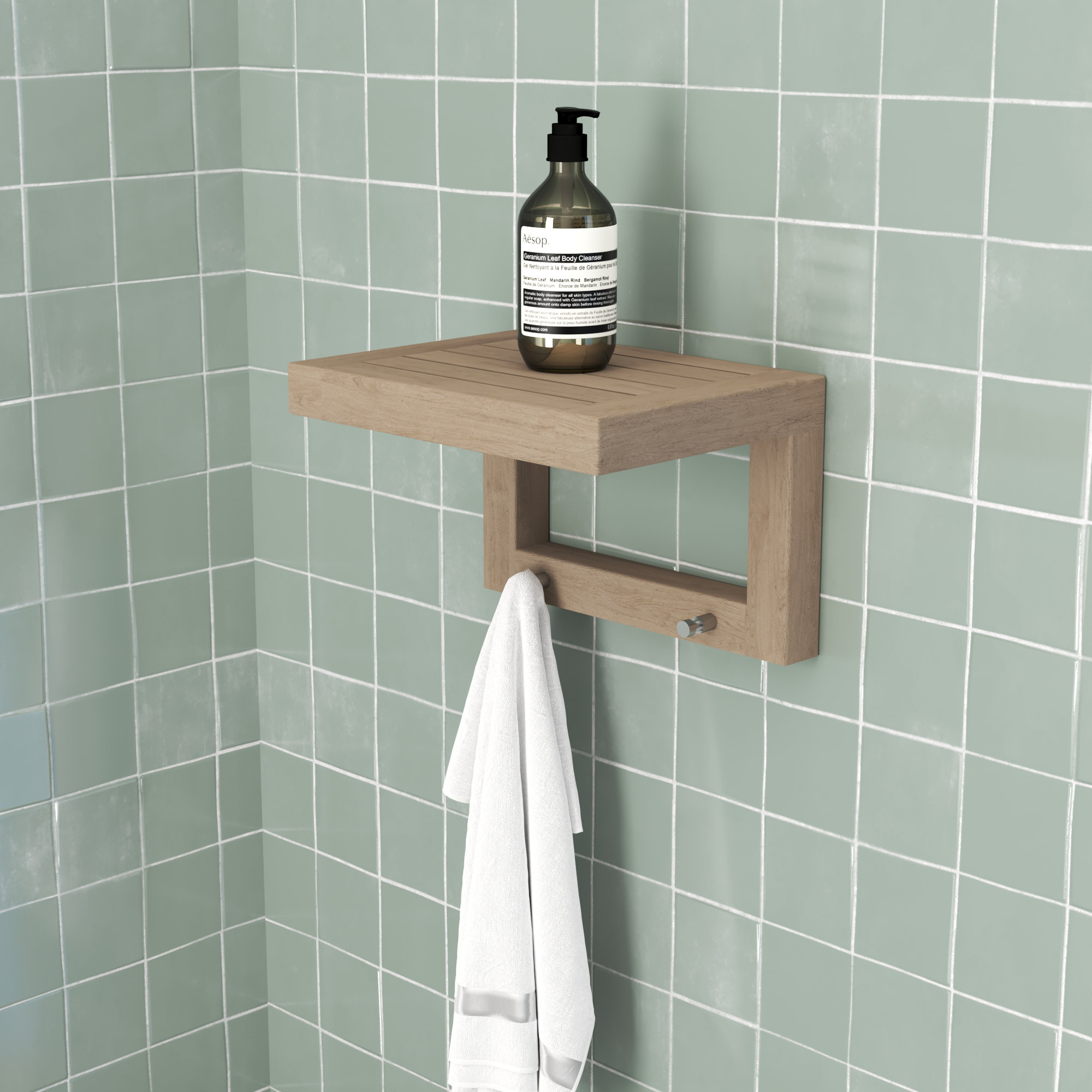 Aqua Teak Moa Teak Solid Wood Floating Shelf | Wayfair