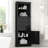 Black Triangle Storage Cabinet With Style - 3 Drawers, Adjustable Shelves , Water-, Elegant Metal Handles For Home Organization Water- Finish, Handle Feature-1419424107