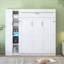 Grand lit escamotable mural avec tablettes, garde-robe et lumières DEL-92700611-92700610