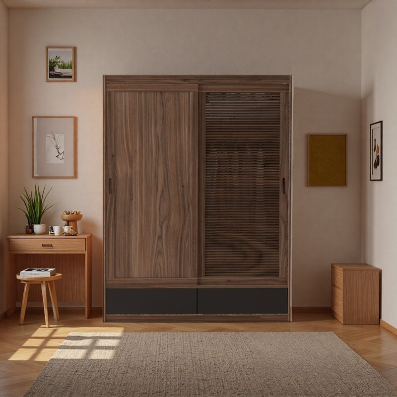 Nordic minimalist Japanese-style wardrobe, Black