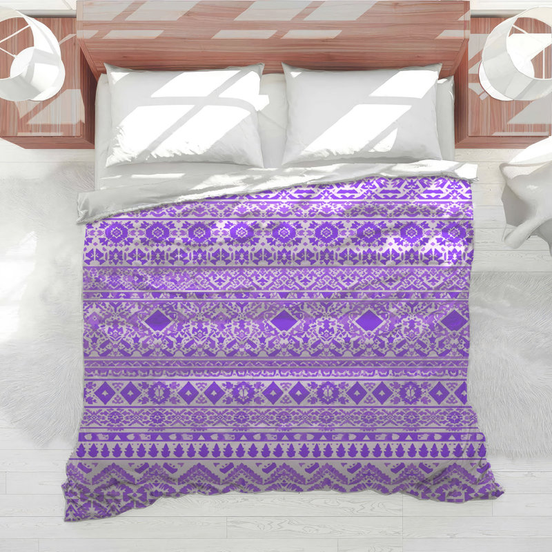 Édredon à motif floral mauve, Lit simple