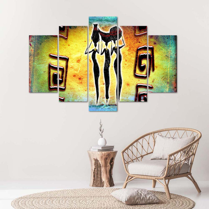 Africa Women Dancing - 5 Piece No Frame Set on Canvas