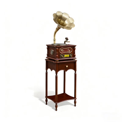 Mid-Century Oak Vinyl Player - Bluetooth Phonograph