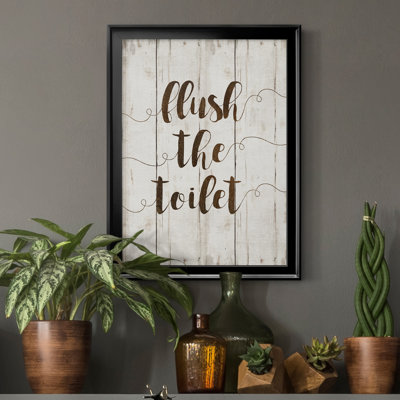 «Flush The toilettes», art textuel sur toile