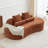 Boneless 77.95'' Modern Sectional Sofa, 2-Seater Curved Chenille Loveseat-1394209913