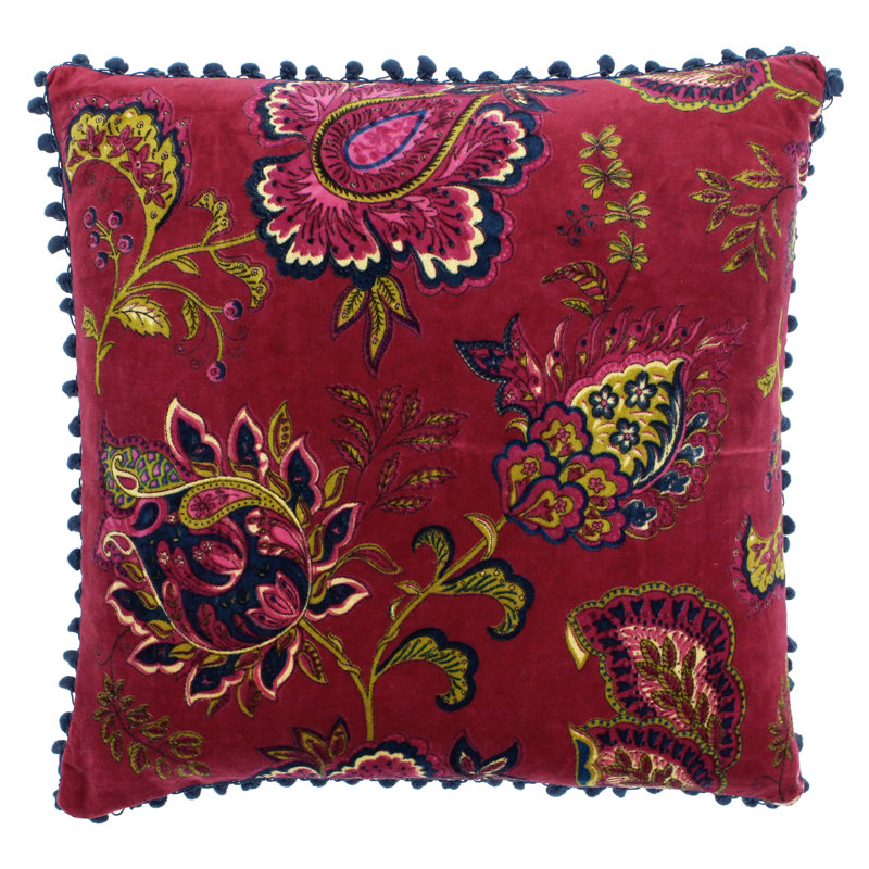 Malisa Floral Pomegranate Throw Cushion, Square, 50cm H x 50cm W x 10cm D
