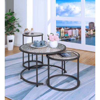 Ensemble de 3 tables basses Ahtsham