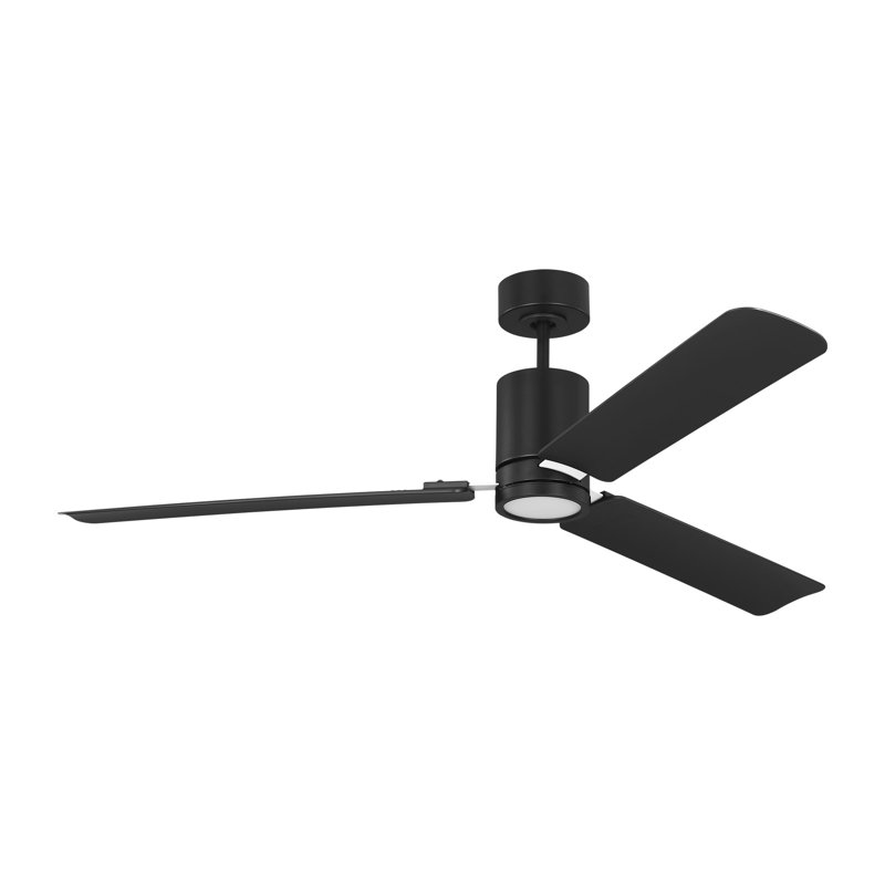 Visual Comfort Fan Cleancut Smart 54 LED Indoor Ceiling Fan with Threaded Downrod, Matte White ABS blades and Handheld Remote