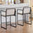 Modern Upholstered Counter Height Bar Stools with Armrests, Metal Frame, and Padded Seat,-1977707740