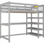 Lit mezzanine simple gris avec rangement et tablette - Bois massif pour l'efficacité de la chambre à coucher-1636576843-1636576842