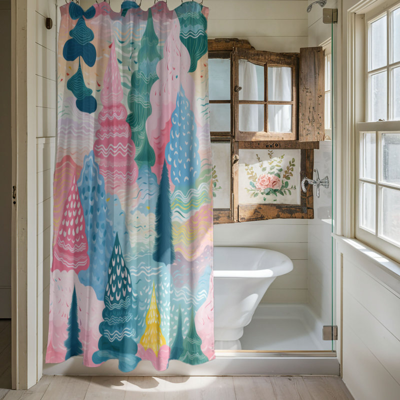 Rideaux de douche Pink Trees - Premium, H 74 po x l 71 po