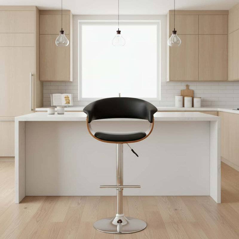 Tabouret de bar pivotant en similicuir Isar