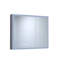 36 po L 30 po H Pharmacie rectangulaire en aluminium argenté encastré / à fixation en surface avec miroir DEL et horloge