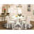 3 Piece Dining Set Contains a Round Dining Room Table with Pedestal and 2 Light Beige Linen Fabric Upholstered Parson Chairs, Linen White-1845080464-1845080465-1774428131