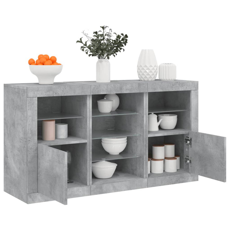 Azariyah 123cm Sideboard, Concrete Grey