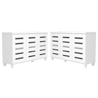 Lismore 3-Door Shoe Storage Cabinet (Set Of 2) – Holds 32 Pairs