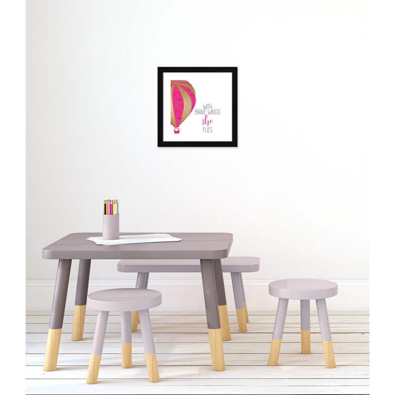 avec des ailes courageuses, impression sur papier, H 18 po x l 18 po x P 0,63 po, Cadre noir