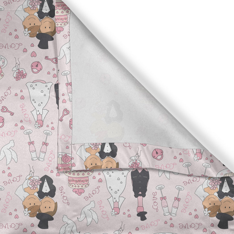 Rideau décoratif à œillets 2 panneaux rose 50 po Dakota Fields, L 50 po x L 108 po