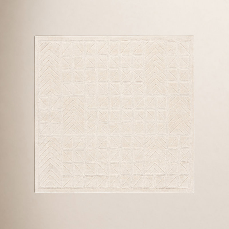 Noni Hand-Tufted Wool Geometric Rug, Square 6'