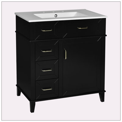 30-Inch Bathroom Vanity with Ceramic Sink