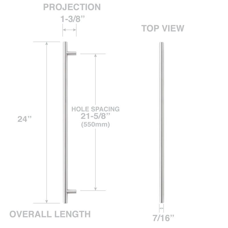 21-5/8" Center Bar Pull Multipack, Satin Nickel