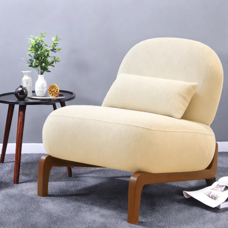 Chaises d'appoint confortables, chaises sans accoudoirs modernes en tissu et en bois pour la maison