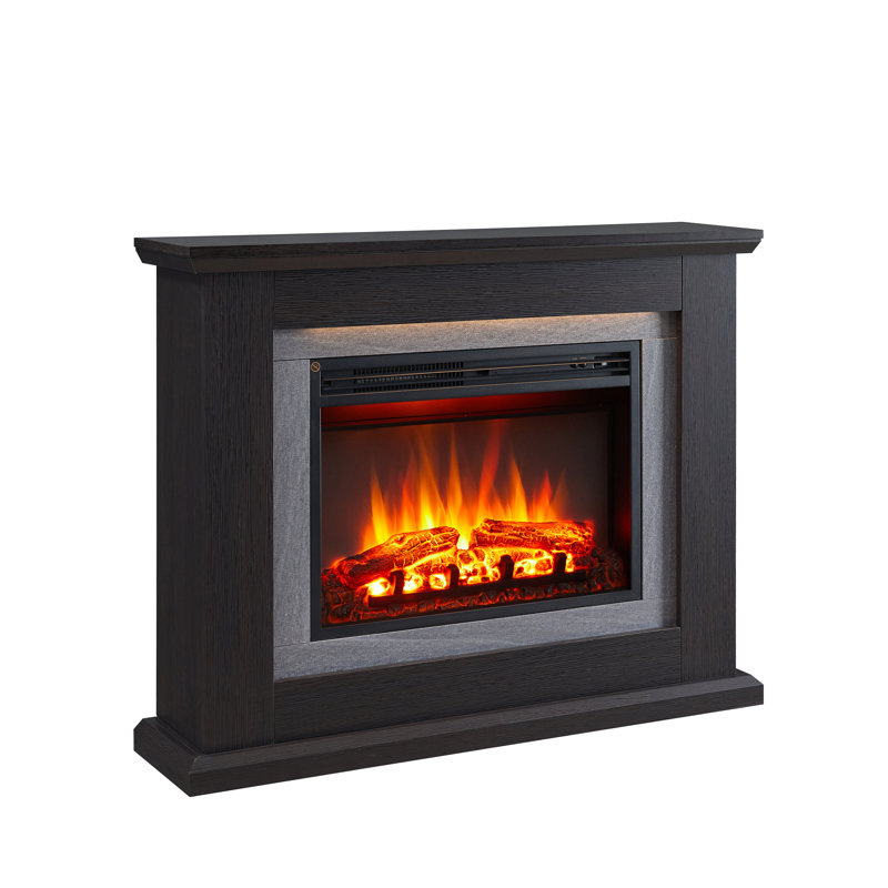 EVORA FLAMME Electric Fireplace, 82cm H x 100cm W x 25cm D, Espresso Oak