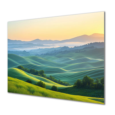 «Rolling Hills At Dawn III» par Counrt pièce, art mural en métal campagne pour le salon