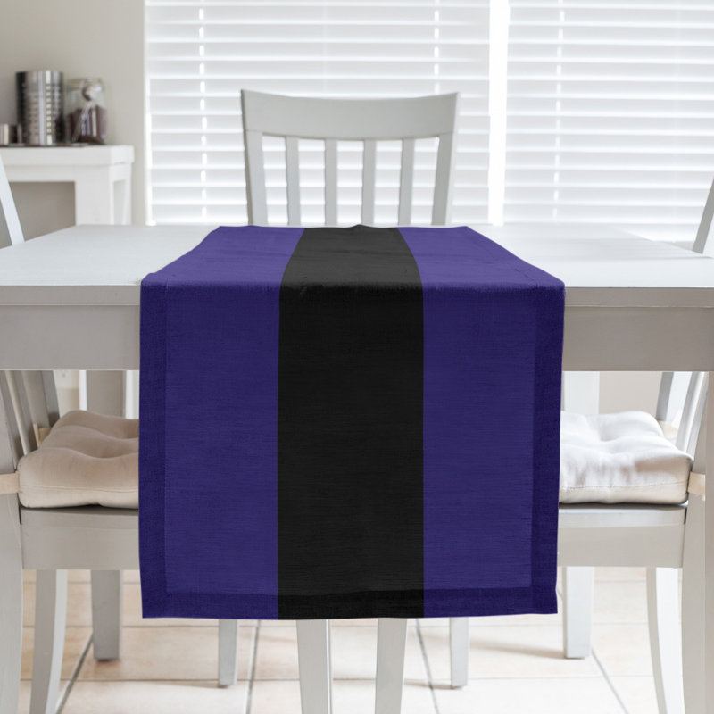Dallas Football Stripes Table Runner, 90" L x 16" W, Purple/Black