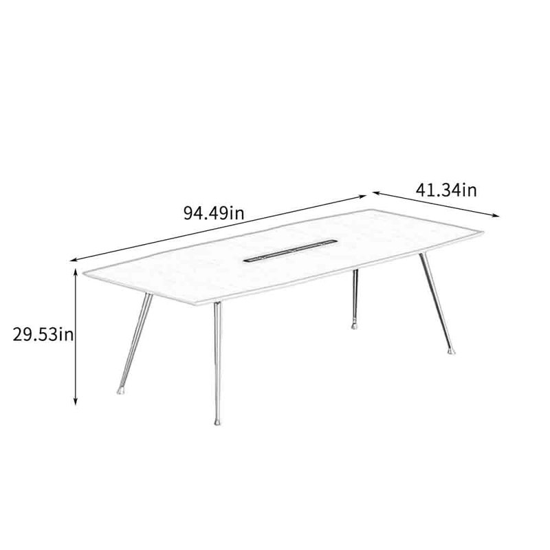 Table de conférence New Modern Minimalist, H 29,53 po x L 94,49 po x l 41,34 po, Beige