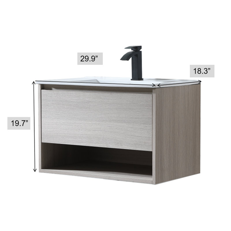 Meuble-lavabo flottant 30 po Modern Mood Grain