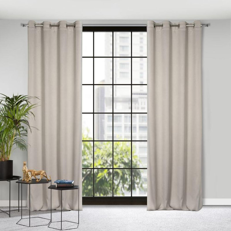 Carlo Eyelet Blackout Curtain, Beige