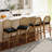Wooden Bar Stools Set Of 4 With Natural Rattan Back-71235075