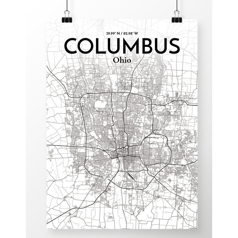 Columbus - Unframed Graphic Art Print on Paper, 43.2cm H x 27.9cm W x 0.13cm D, White