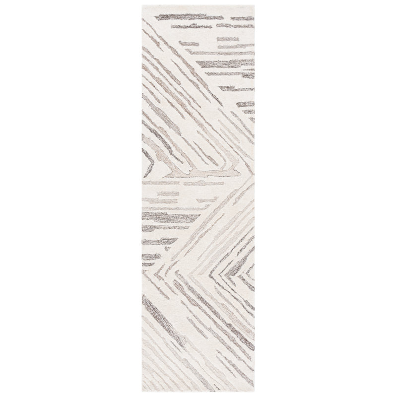 Ebony 817 Hand Tufted Wool & Cotton Abstract Rug, Runner 2'3" x 8'