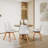 Set of 4 Modern Elegant Shell Upholstered Dining Chairs, Wooden Kitchen Chair-355146218