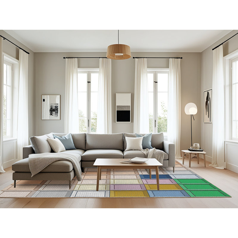 Geometric Indoor Rug, Rectangle 8' x 12'