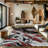 Galaxy Series Abrstract Black/Gray/Ivory/Beige Area Rug-1007492176