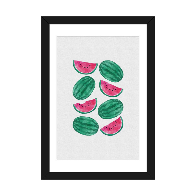 «Watermelon Crowd» par Orara Studio - Giclée sur toile tendue avec châssis, Papier d'art encadré noir, Blanc