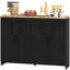 Buffet moderne avec tablettes réglables noir
