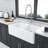 White Farmhouse Sink - 33 Inch Kitchen Sink Apron Front Double Bowl 50/50 White Ceramic Kitchen Farm Sink