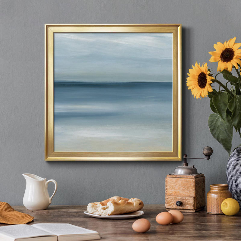 Calm Seas - Peinture sur toile encadrée, Or, H 26,5 po x l 26,5 po x P 1,5 po