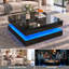 Table basse haute brillance avec lumières DEL et tiroirs de rangement-28623452-28623456-252059605