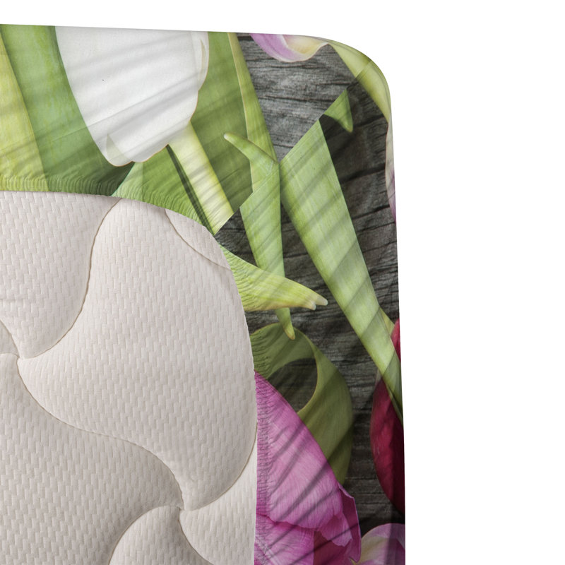 Microfiber Floral Sheet Set, Full Sheet Set + Fitted Sheet + 2 Pillowcases