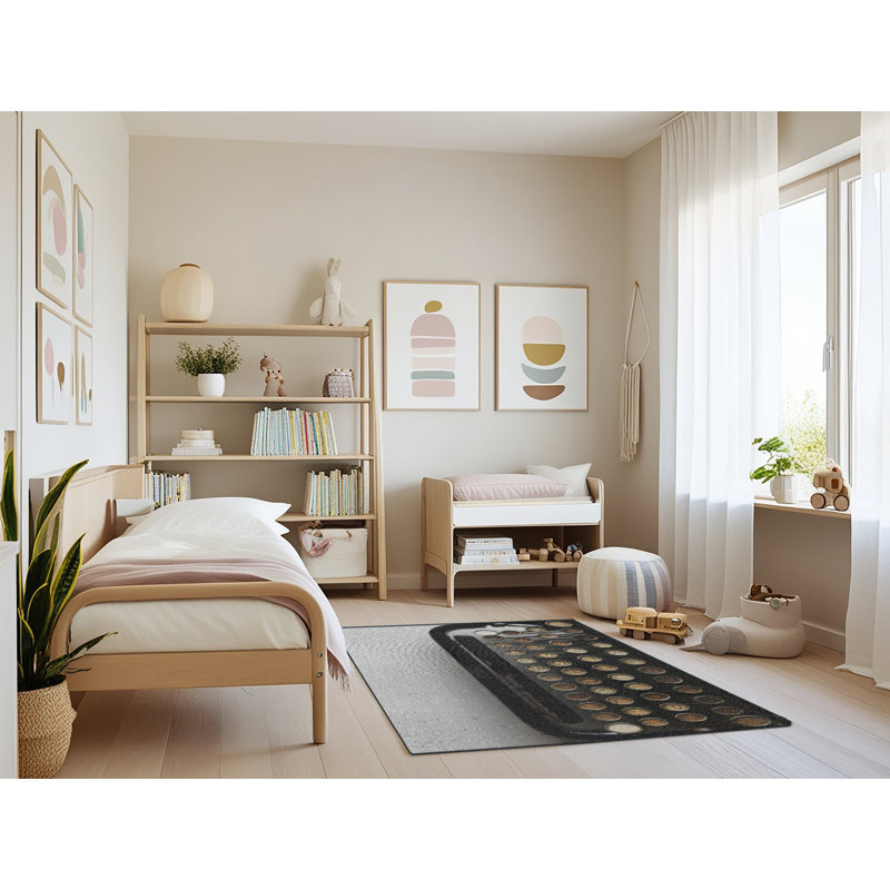 Tapis gris avec machine à écrire, Rectangle 3 pi x 5 pi