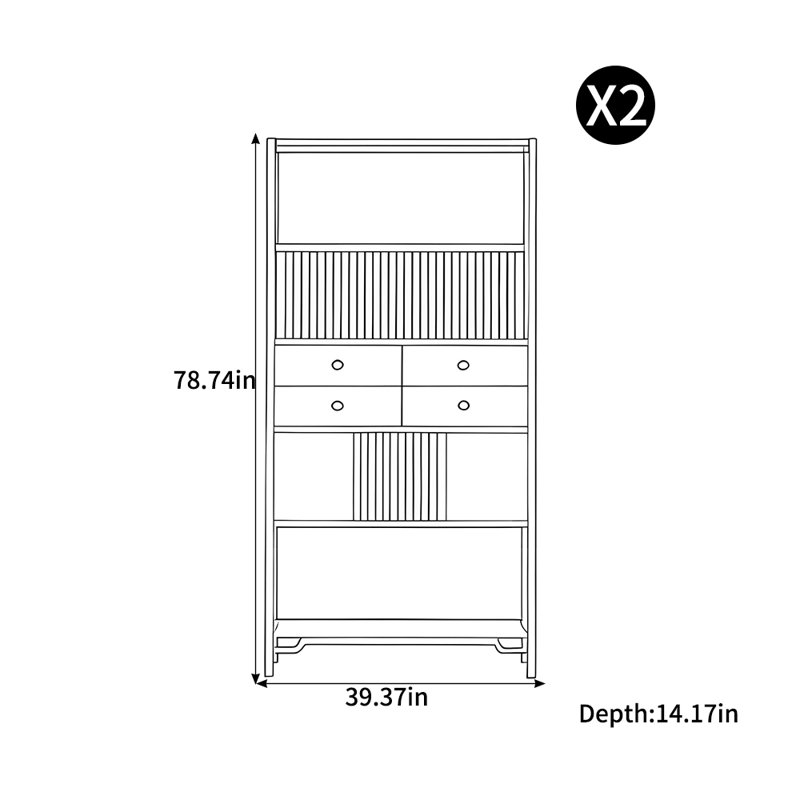 Chinese style simple storage bookcase