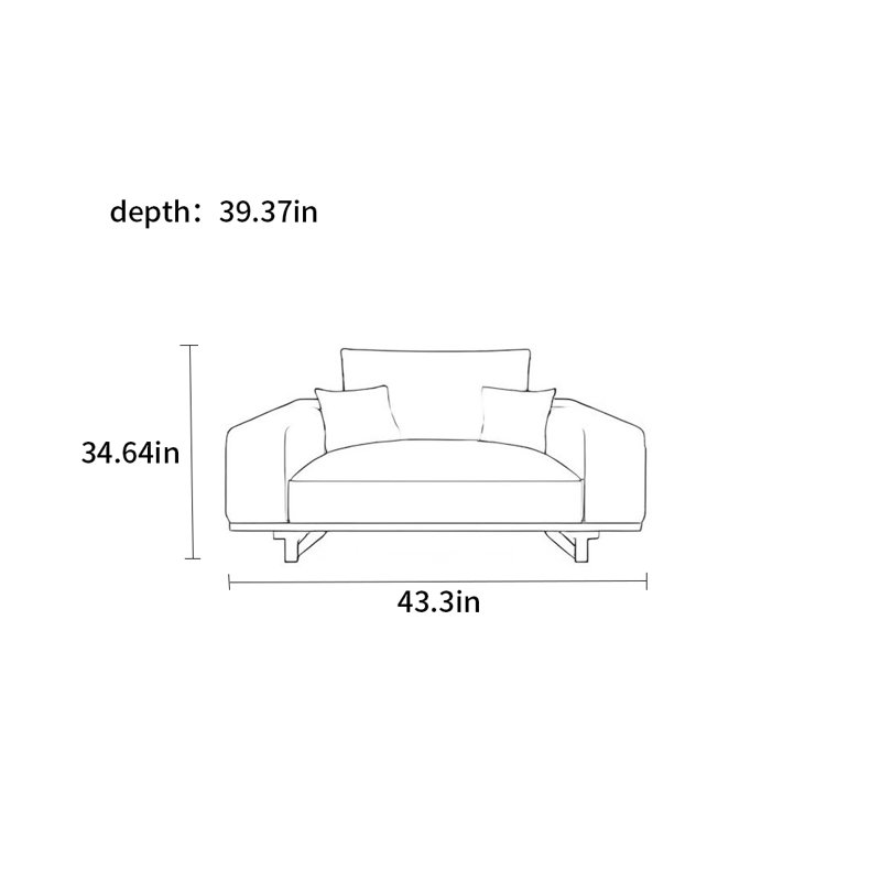 Medieval style tofu block wabi-sabi style sofa